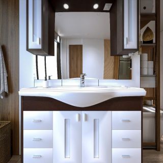 Тумба под раковину Бриклаер Бали 4627125411892 120 см венге/белый